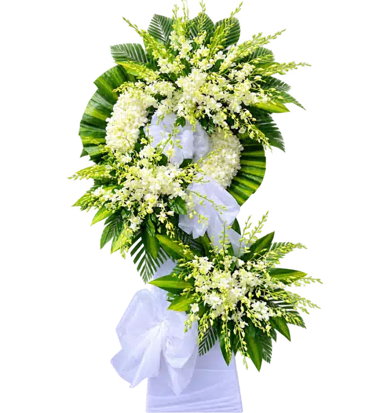 Kệ Hoa Viếng Trắng Xanh (Vừa) – Mẫu 1463