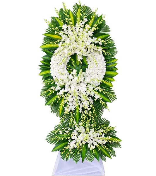Kệ Hoa Viếng Trắng Xanh (Vừa) – Mẫu 1465