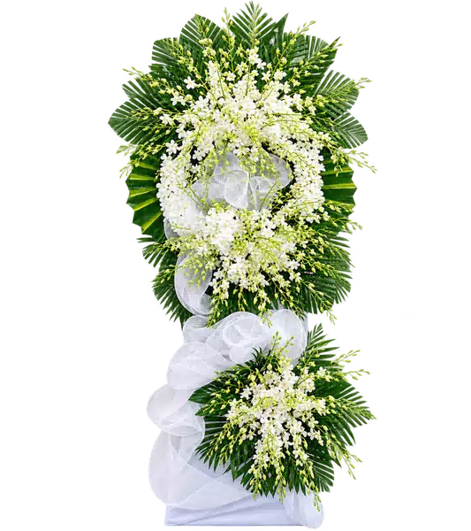 Kệ Hoa Viếng Trắng Xanh (Vừa) – Mẫu 1470
