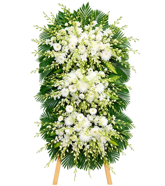 Kệ Hoa Viếng Trắng Xanh (Vừa) – Mẫu 1471
