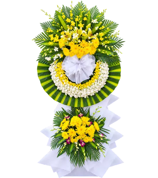 Kệ Hoa Viếng Vàng Xanh (Vừa) – Mẫu 1417