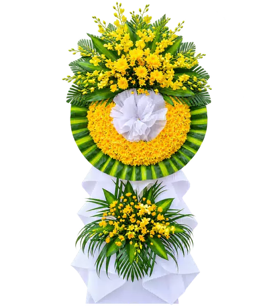 Kệ Hoa Viếng Vàng Xanh (Vừa) – Mẫu 1419