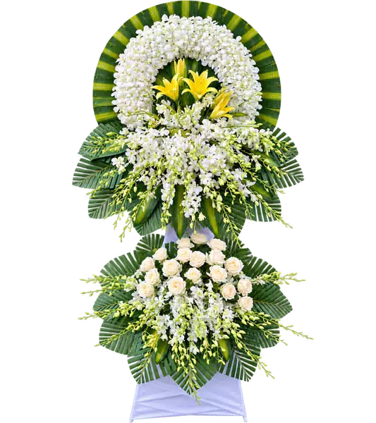Kệ Hoa Viếng Vàng Xanh (Vừa) – Mẫu 1324