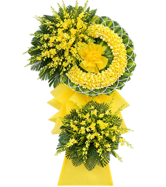 Kệ Hoa Viếng Vàng Xanh (Vừa) – Mẫu 1450