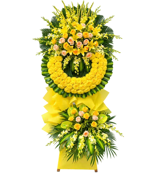 Kệ Hoa Viếng Vàng Xanh (Vừa) – Mẫu 1451