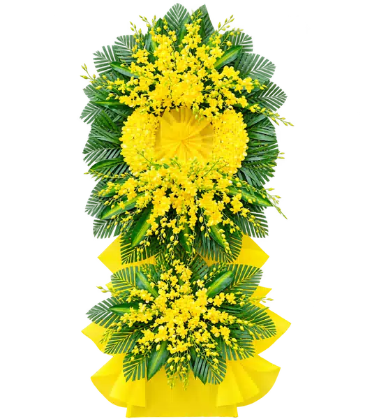 Kệ Hoa Viếng Vàng Xanh (Vừa) – Mẫu 1484