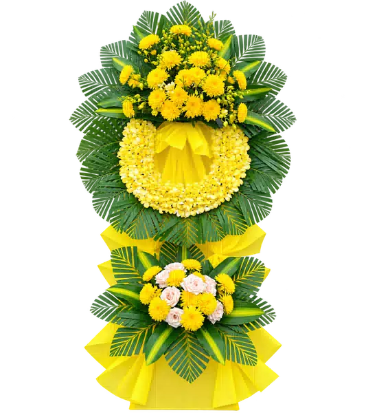 Kệ Hoa Viếng Vàng Xanh (Vừa) – Mẫu 1485