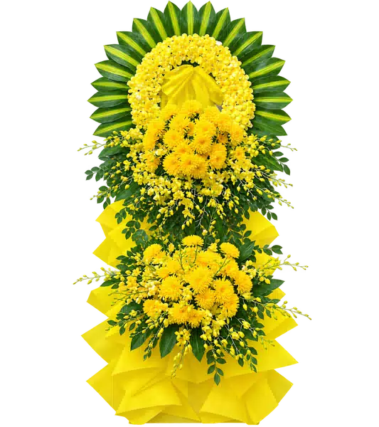Kệ Hoa Viếng Vàng Xanh (Vừa) – Mẫu 1487