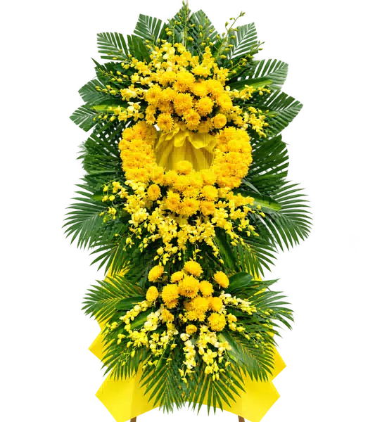 Kệ Hoa Viếng Vàng Xanh (Vừa) – Mẫu 1488