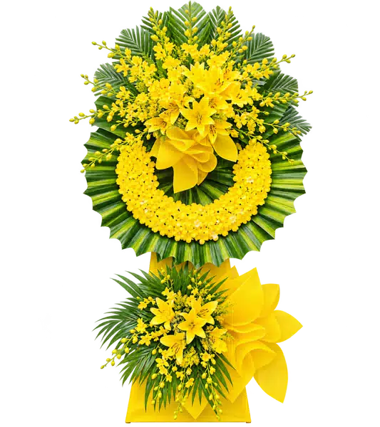 Kệ Hoa Viếng Vàng Xanh (Vừa) – Mẫu 1491
