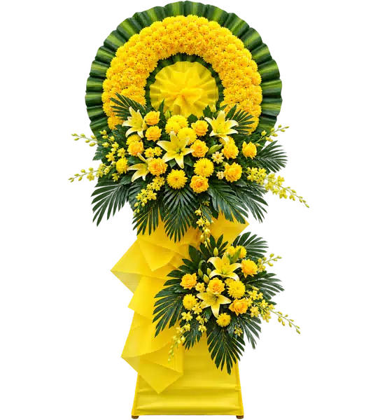 Kệ Hoa Viếng Vàng Xanh (Vừa) – Mẫu 1493