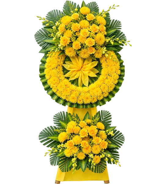 Kệ Hoa Viếng Vàng Xanh (Vừa) – Mẫu 1504