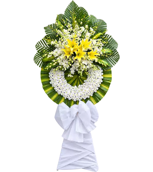 Kệ Hoa Viếng Vàng Xanh (Vừa) – Mẫu 1313