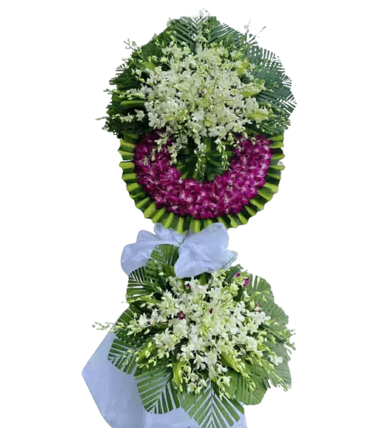 Kệ Vòng Hoa 2 Tầng mang sắc Trắng 0251