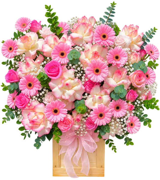 Lẵng Hoa Hoa Hồng Tông Hồng Đỏ (Lớn) – Mẫu 1848