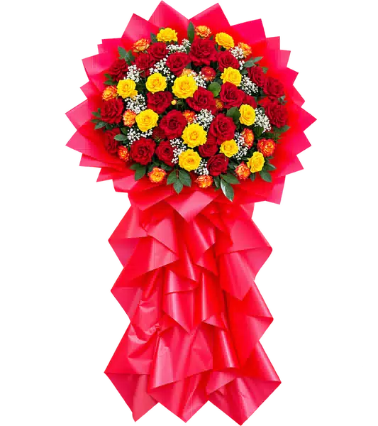 Lẵng Hoa Khai Trương Tông Đỏ (Trung bình) – Mẫu 1109