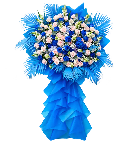 Lẵng Hoa Khai Trương Tông Xanh Dương