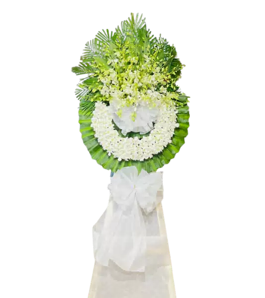 Vòng Hoa Đứng Dạng Oval 1 Tầng mang sắc Trắng và – Mẫu 784986